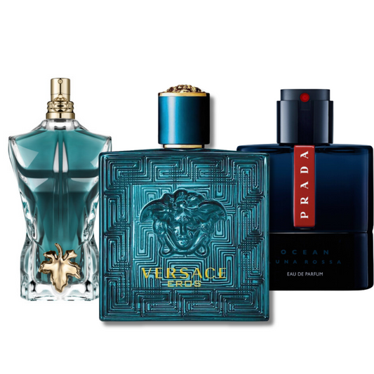 Kit de 3 perfumes Prada Luna Rossa, Versace Eros, Le Beau (Eau de Parfum)